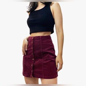 Forever 21 Burgundy Wine Suede Skirt